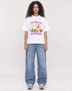 Mockup Boxy Heavyweight Tee White female full-body 10
