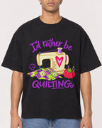Mockup Boxy Heavyweight Tee Black male close-up 10