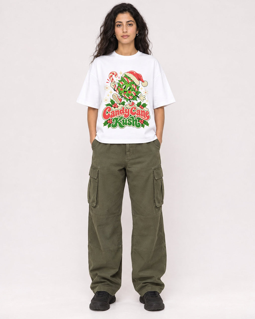 Mockup Boxy Heavyweight Tee White female full-body 07