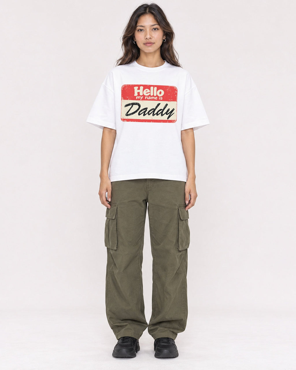 Mockup Boxy Heavyweight Tee White female full-body 02