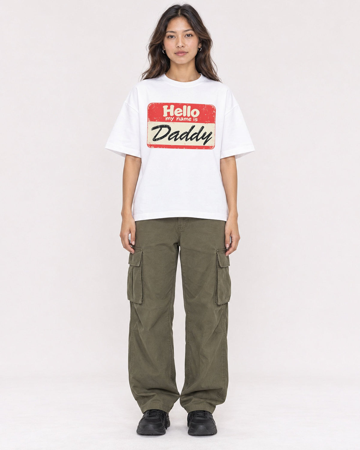 Mockup Boxy Heavyweight Tee White female full-body 02