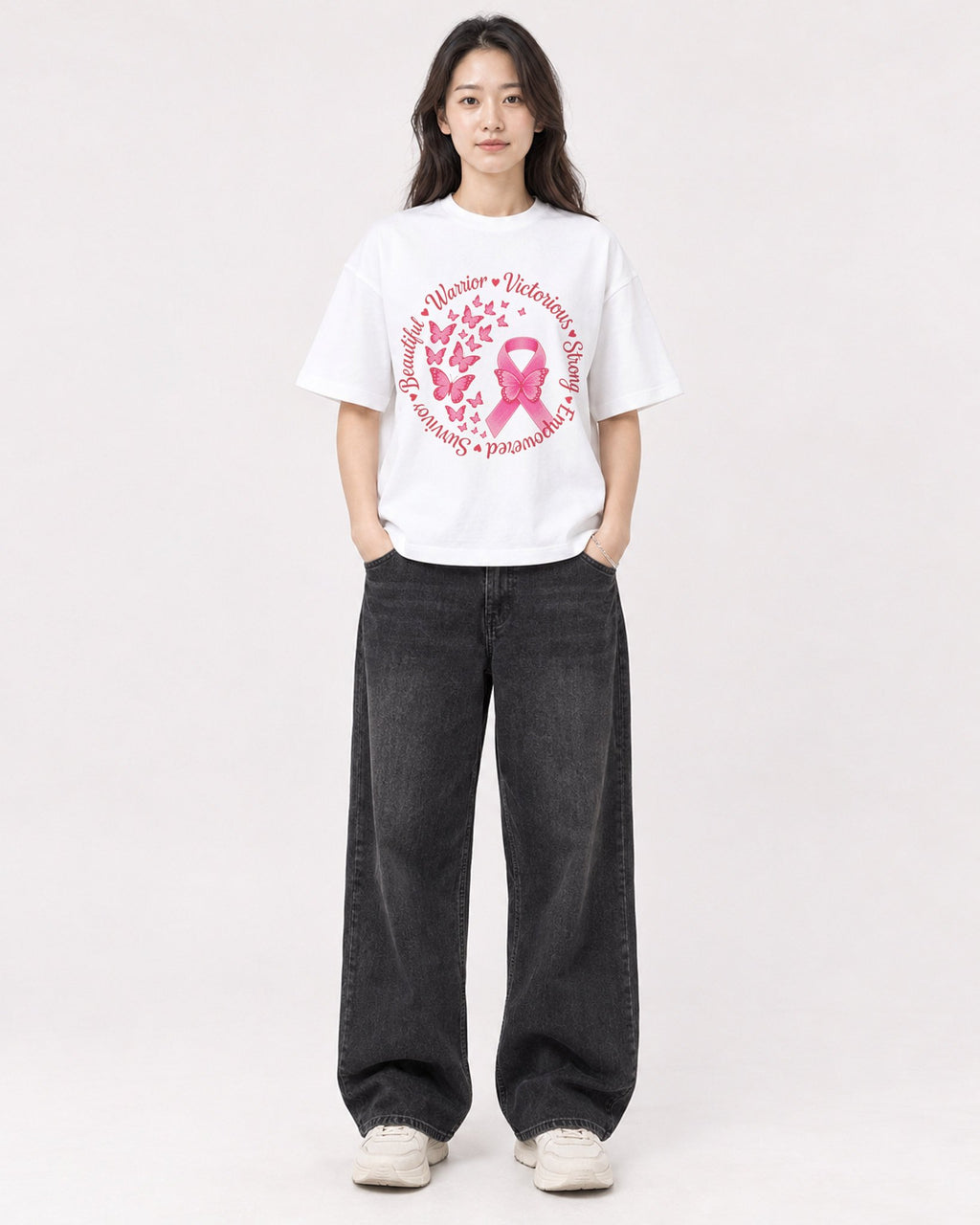 Mockup Boxy Heavyweight Tee White female full-body 03