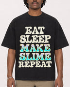 Mockup Boxy Heavyweight Tee Black male close-up 04