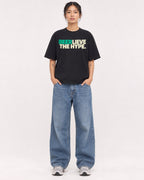 Mockup Boxy Heavyweight Tee Black female full-body 12