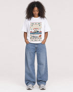 Mockup Boxy Heavyweight Tee White female full-body 05