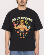 Mockup Boxy Heavyweight Tee Black male close-up 02