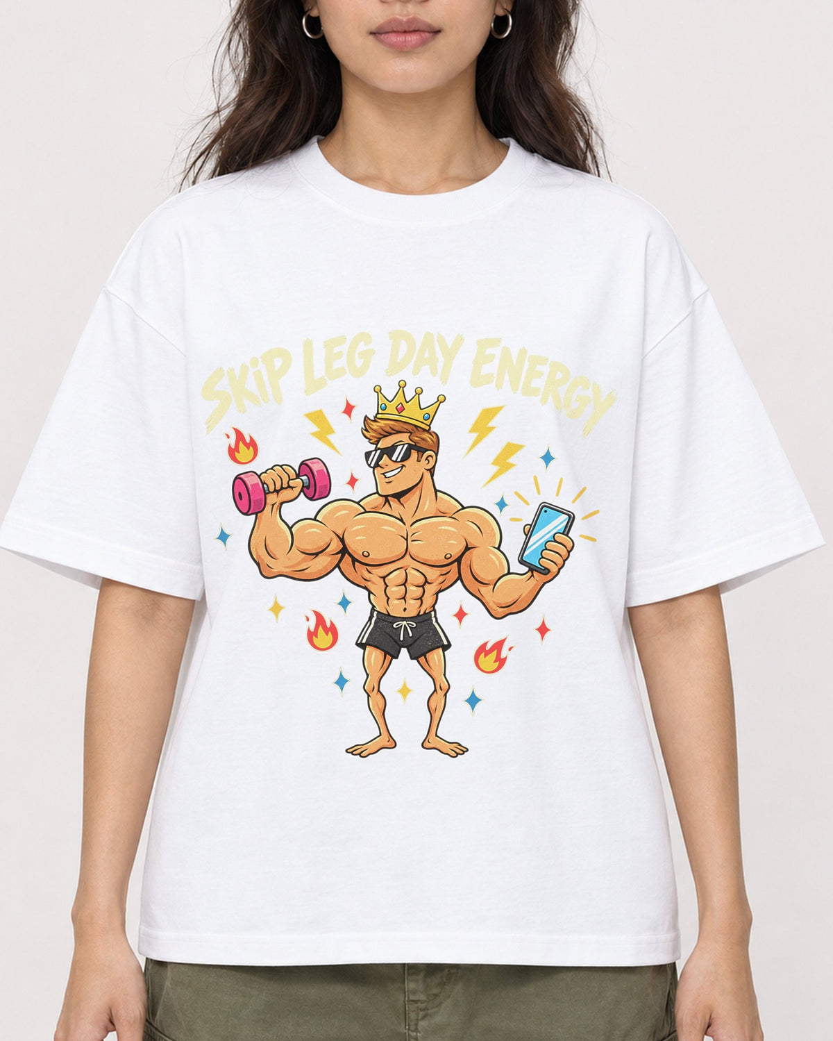 Mockup Boxy Heavyweight Tee White female close-up 02