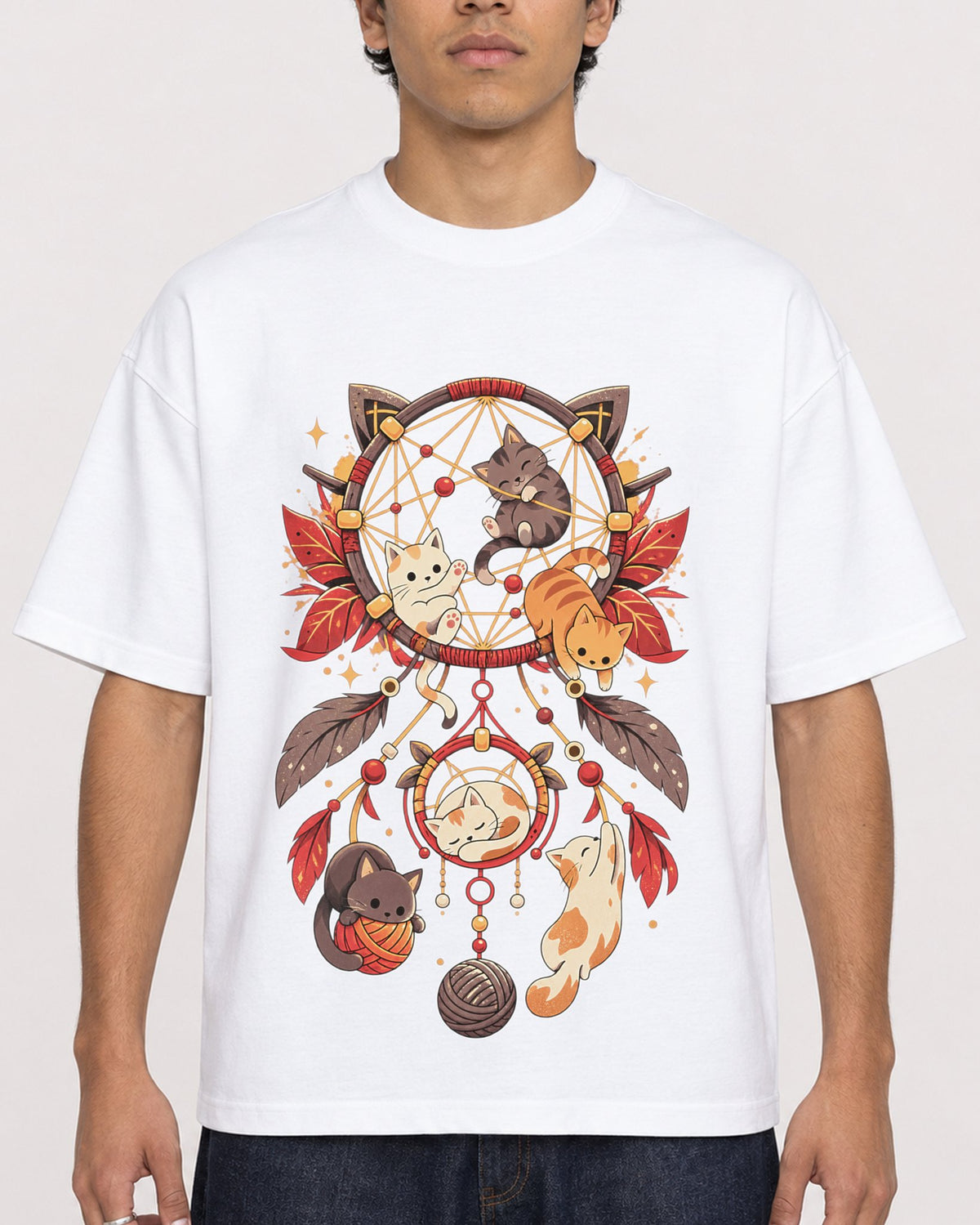 Mockup Boxy Heavyweight Tee White male close-up 46