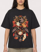 Mockup Boxy Heavyweight Tee Black female close-up 46