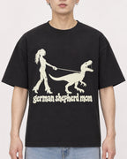 Mockup Boxy Heavyweight Tee Black male close-up 01