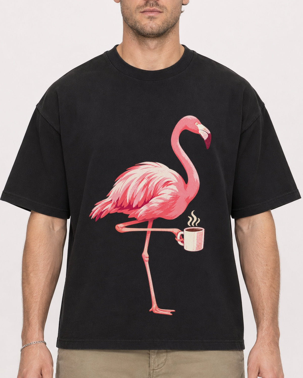 Mockup Boxy Heavyweight Tee Black male close-up 08