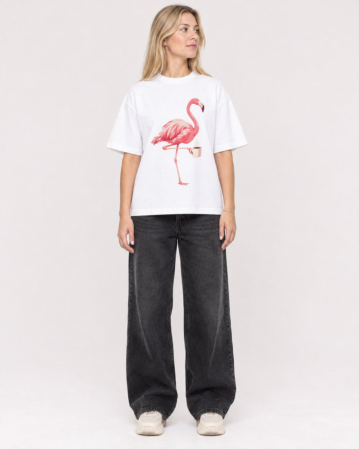 Mockup Boxy Heavyweight Tee White female full-body 08