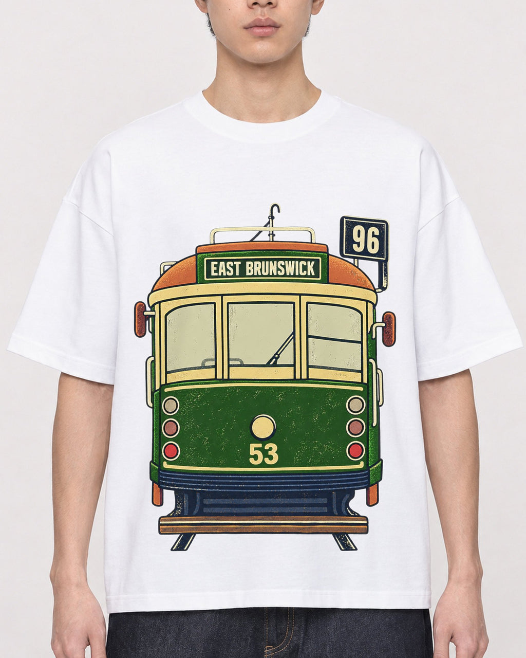 Mockup Boxy Heavyweight Tee White male close-up 01
