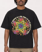 Mockup Boxy Heavyweight Tee Black male close-up 04