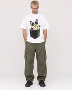 Mockup Boxy Heavyweight Tee White male full-body 39