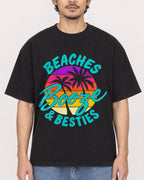 Mockup Boxy Heavyweight Tee Black male close-up 02