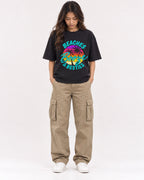 Mockup Boxy Heavyweight Tee Black female full-body 02