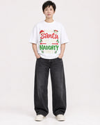 Mockup Boxy Heavyweight Tee White female full-body 23