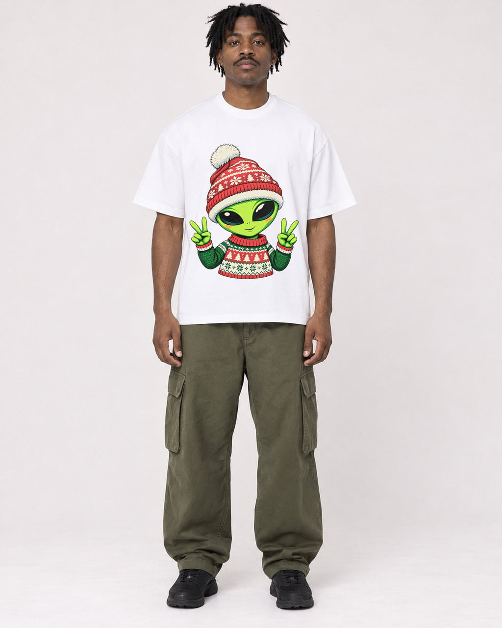 Mockup Boxy Heavyweight Tee White male full-body 04