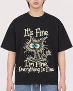 Mockup Boxy Heavyweight Tee Black male close-up 11