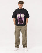 Mockup Boxy Heavyweight Tee Black male full-body 08