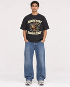 Mockup Boxy Heavyweight Tee Black male full-body 10