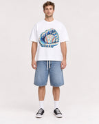 Mockup Boxy Heavyweight Tee White male full-body 08