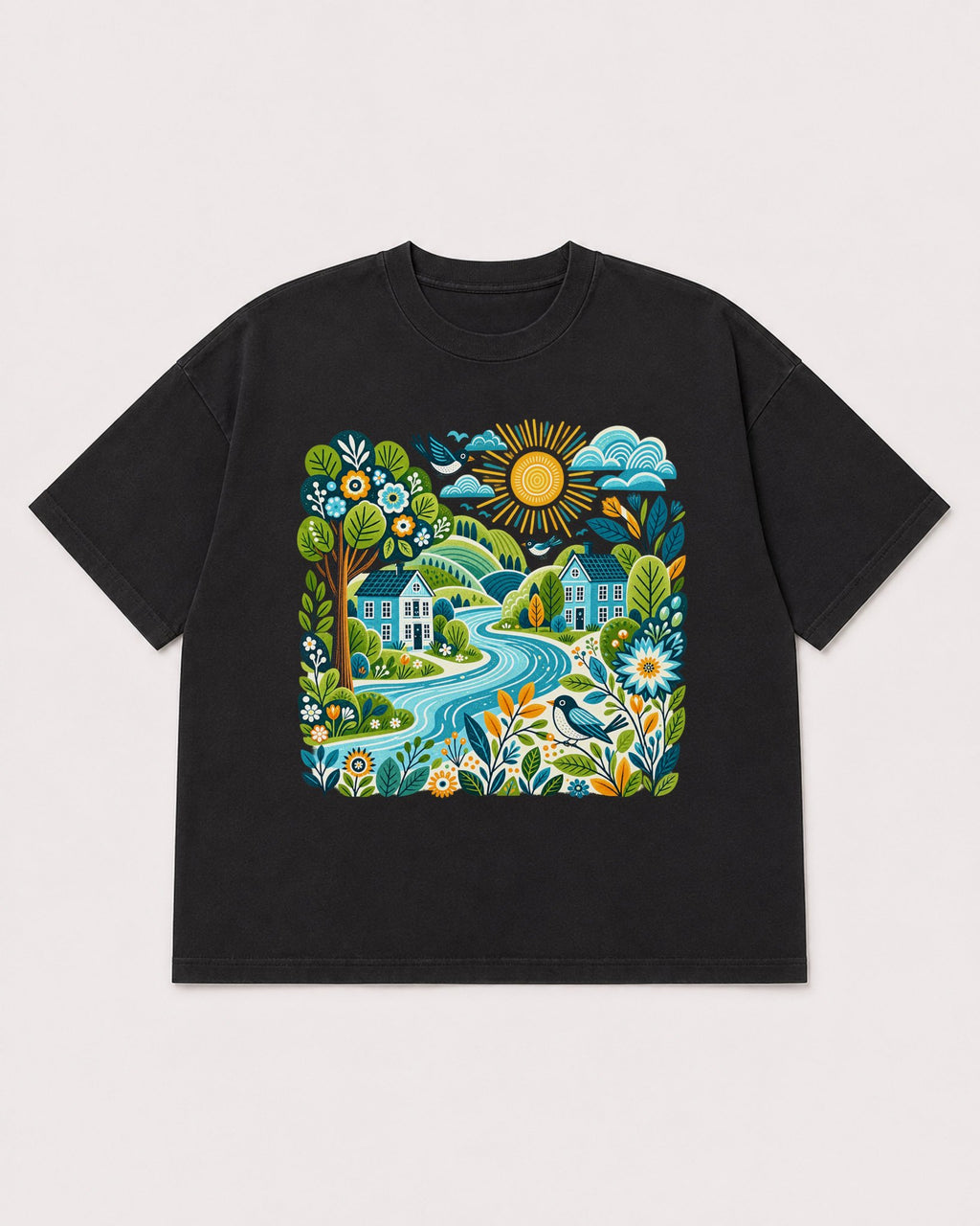 Mockup Boxy Heavyweight Tee Black product