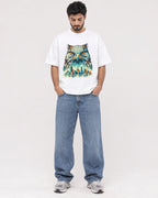 Mockup Boxy Heavyweight Tee White male full-body 07