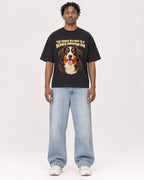 Mockup Boxy Heavyweight Tee Black male full-body 05
