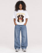 Mockup Boxy Heavyweight Tee White female full-body 05