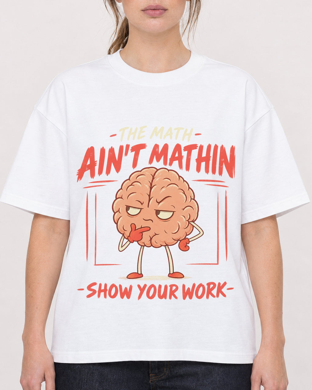 Mockup Boxy Heavyweight Tee White female close-up 29
