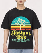 Mockup Boxy Heavyweight Tee Black male close-up 01