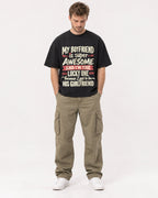 Mockup Boxy Heavyweight Tee Black male full-body 08