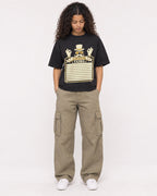 Mockup Boxy Heavyweight Tee Black female full-body 10