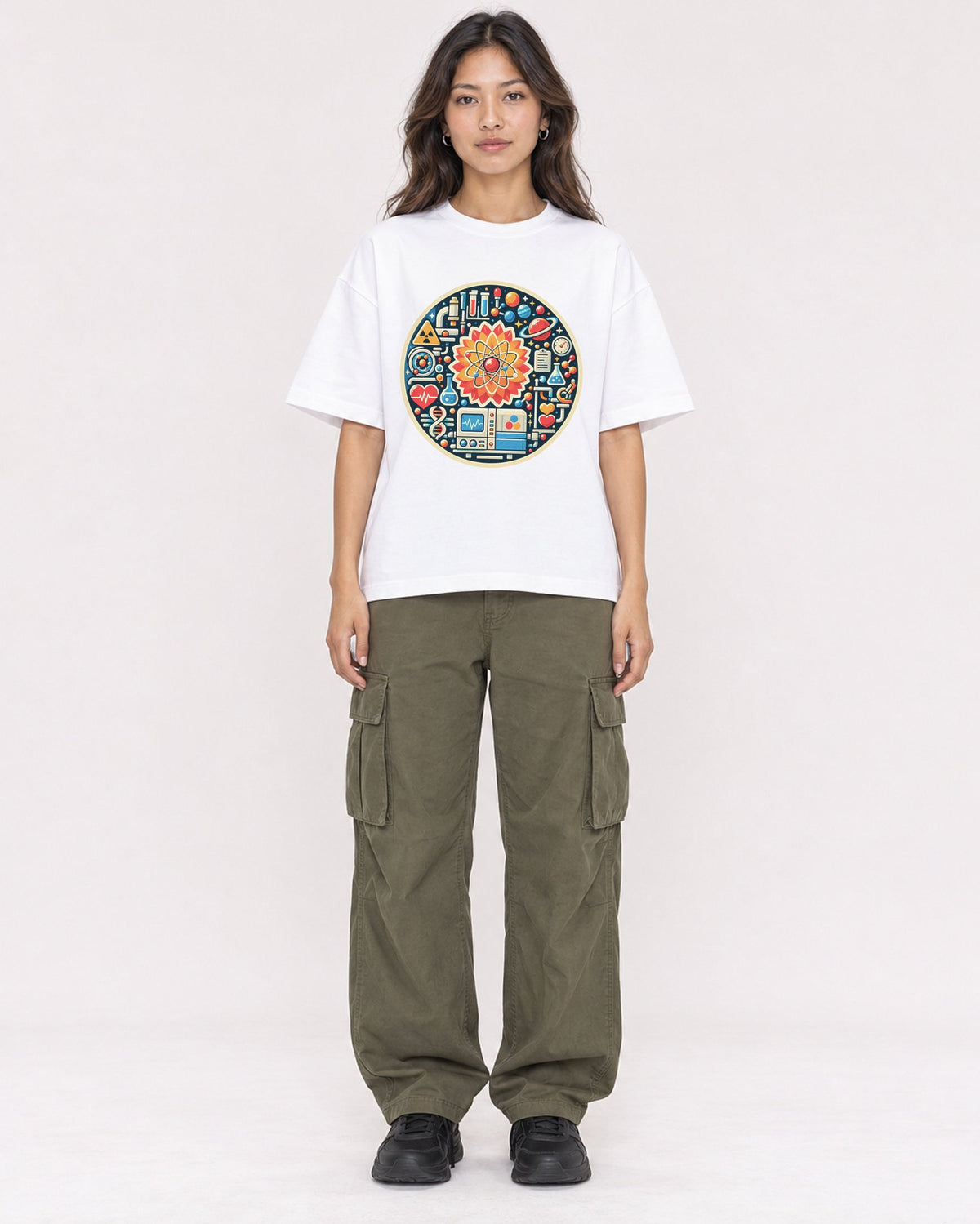 Mockup Boxy Heavyweight Tee White female full-body 02