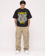 Mockup Boxy Heavyweight Tee Black male full-body 36