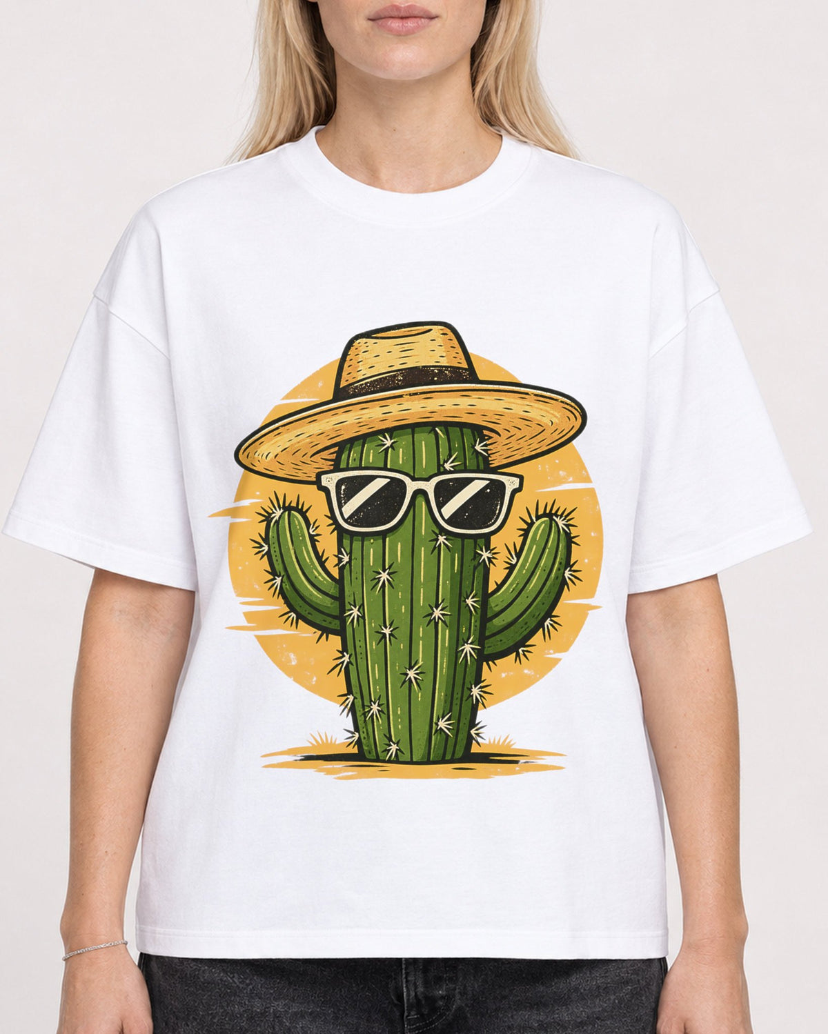 Mockup Boxy Heavyweight Tee White female close-up 08
