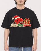 Mockup Boxy Heavyweight Tee Black male close-up 03