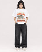 Mockup Boxy Heavyweight Tee White female full-body 13