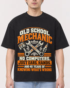 Mockup Boxy Heavyweight Tee Black male close-up 13