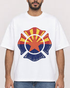 Mockup Boxy Heavyweight Tee White male close-up 07