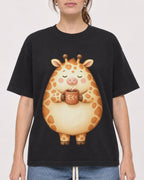 Mockup Boxy Heavyweight Tee Black female close-up 29