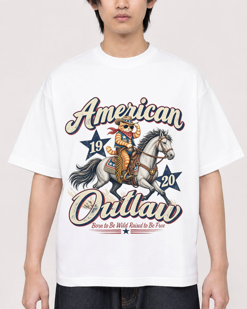 Mockup Boxy Heavyweight Tee White male close-up 11