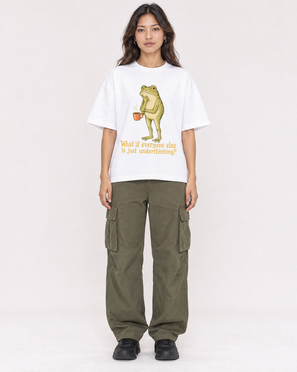Mockup Boxy Heavyweight Tee White female full-body 02