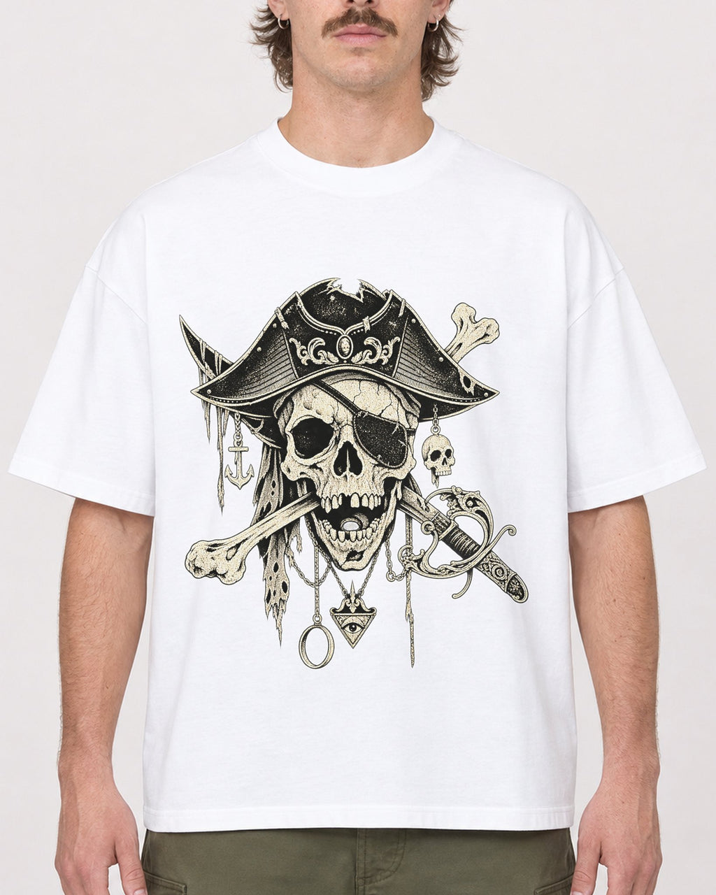 Mockup Boxy Heavyweight Tee White male close-up 29