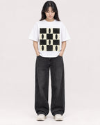 Mockup Boxy Heavyweight Tee White female full-body 13