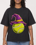 Mockup Boxy Heavyweight Tee Black female close-up 24