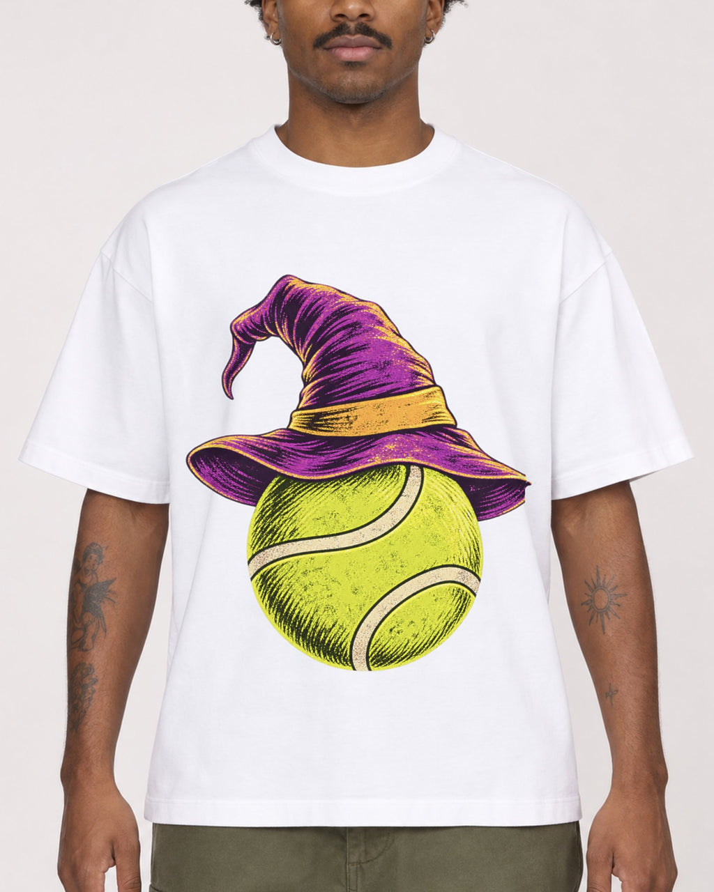 Mockup Boxy Heavyweight Tee White male close-up 24