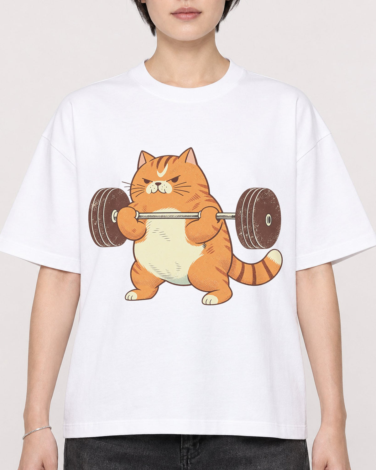 Mockup Boxy Heavyweight Tee White female close-up 23